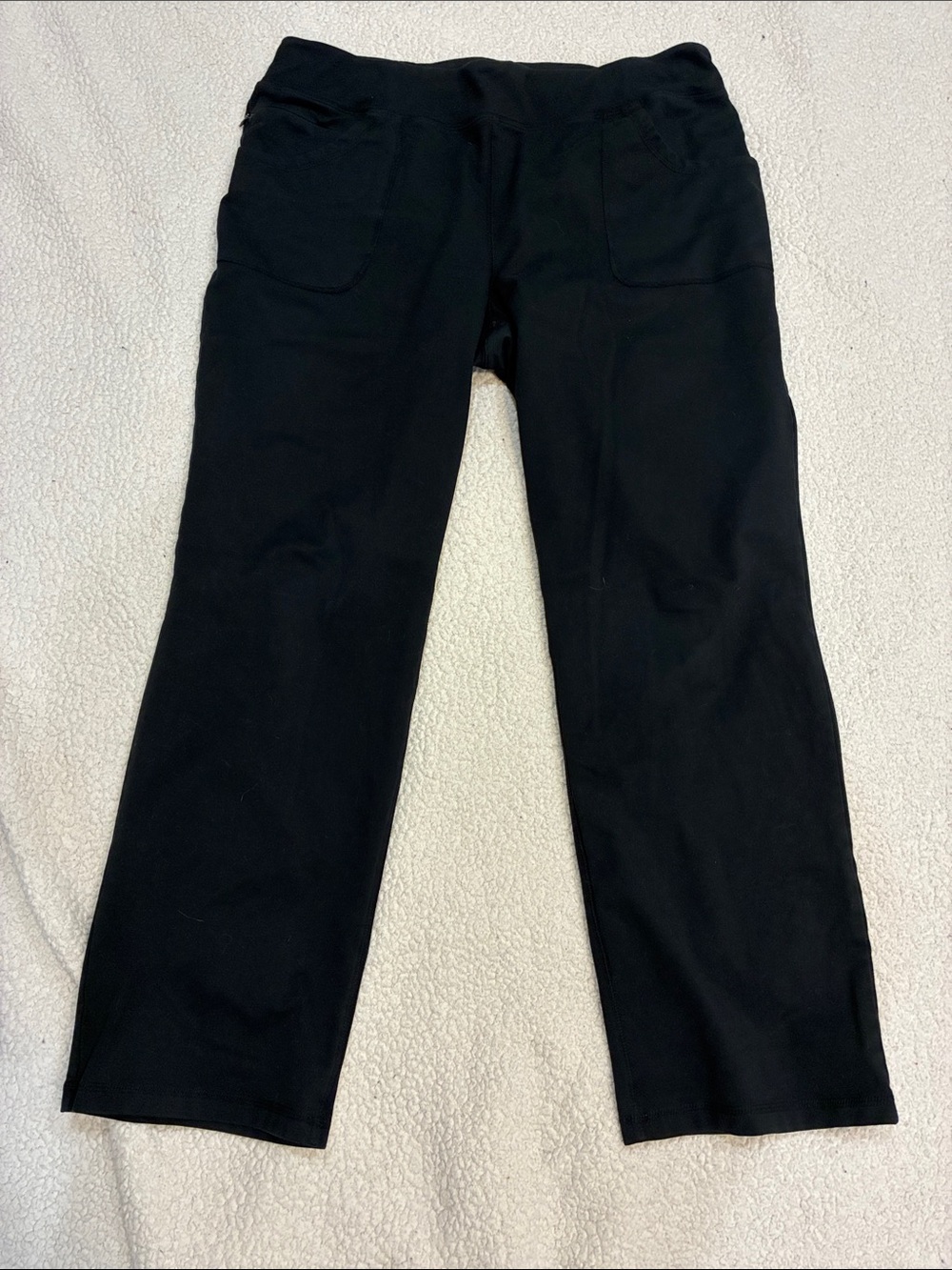 Lands’ End Active 5‑Pocket Straight‑Leg Pants XL (18) Black — EUC- older style